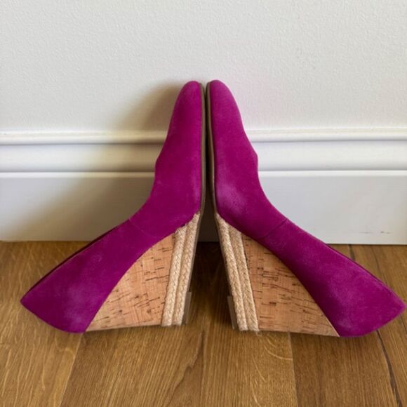 Franco Sarto Calix Cork Wedge Heel - Pink Suede | Size 7.5 - Picture 7 of 10